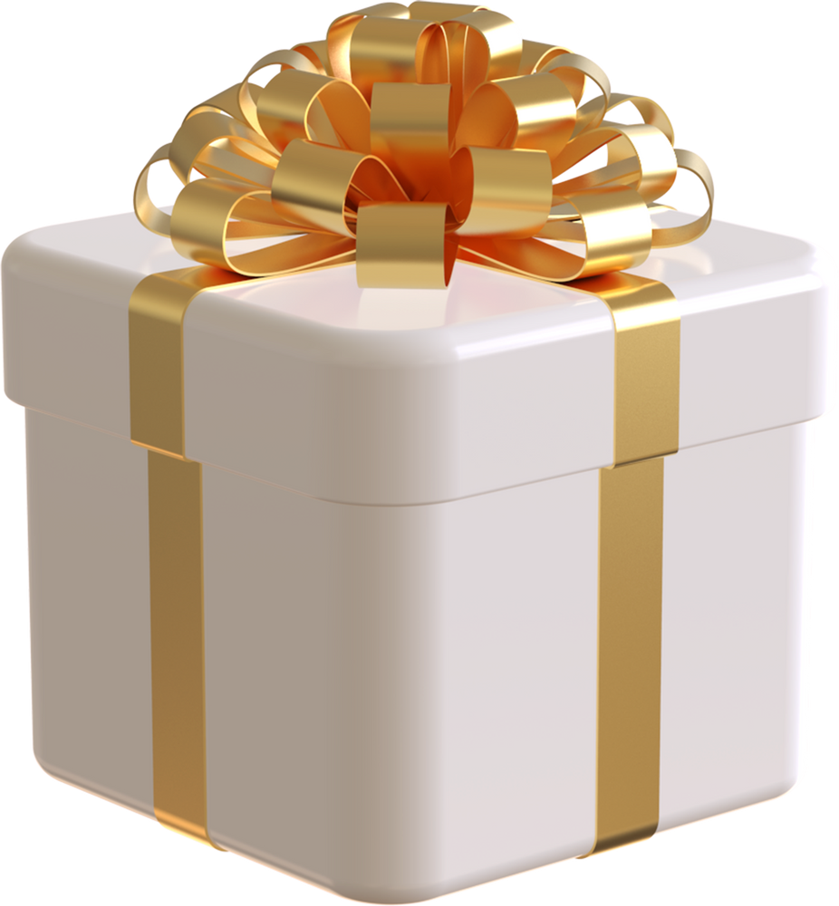 3D White Gift Box Cutout