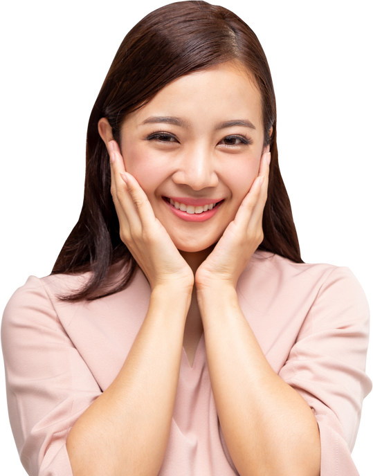 Excited screaming young asian woman, Wow and surprised